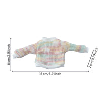 Colorful Knit Doll Top Zip-up Design 20cm Doll Sweater for BJD Hobbyists