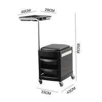 Manicure Trolley Stool Mobile Pedicure Cart with Seat Padded for Beauticians