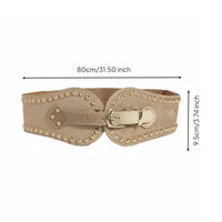 Wide Elastic Waist Belt Flexible & Comfortable StuddedWestern Adjustable Fashion Accessory for Women