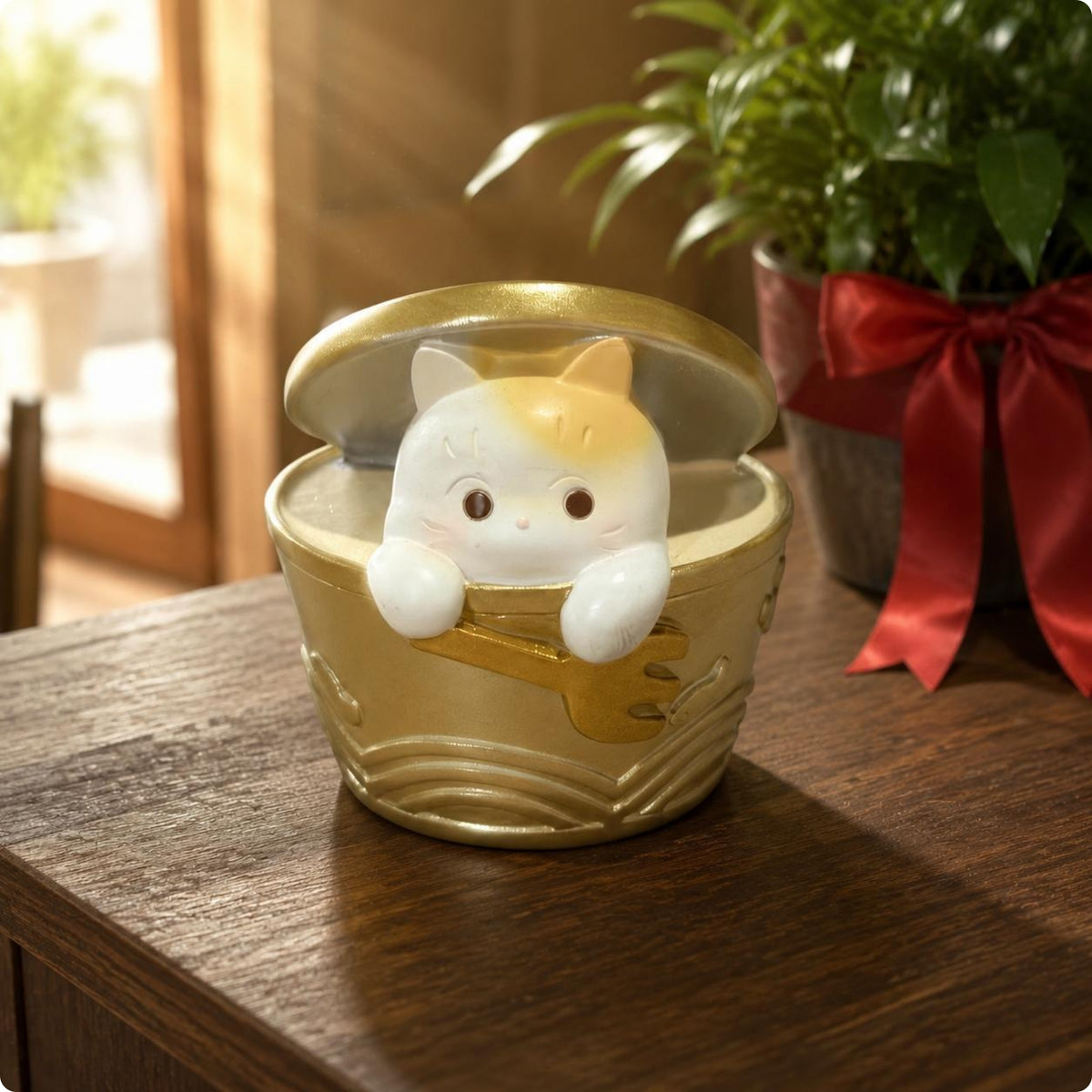 Cat Can Ornament Textured Feline Mug Figurine Easy to Display Home Decor Item