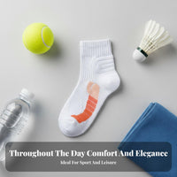 Non-Slip Towel Bottom Crew Socks Sweat-Wicking Cushioned Tennis Socks Breathable for Badminton Players, Women, Competitions, Workout, Hiking
