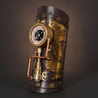Wrist Bracer with Compass Steampunk Bracer Industrial Arm Cuff for Cosplayers, Theater