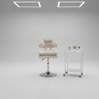 Ergonomic Back Support Padded Technician Stool on Wheels Adjustable Rolling Stool with Backrest for Beauticians, Nail Technicians