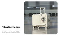 Rideable Design Roll-Along Suitcase with Seat Waterproof Roll-Along Suitcase Hardside Shell children's Luggage Wheels for Toddlers, Families, Travelers, Boarding, Airport, Vacation, Road Trips