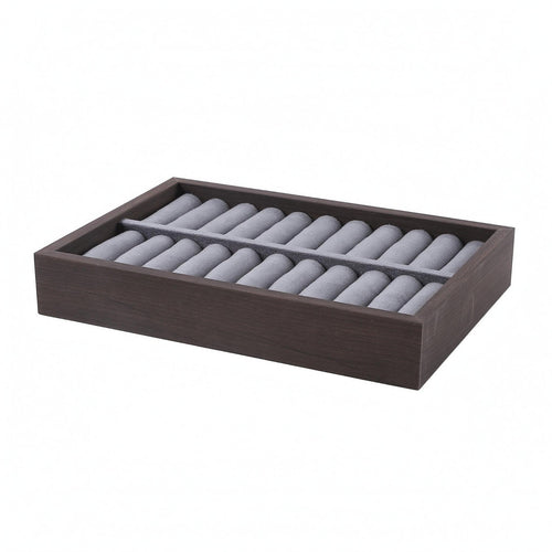 20-Slot Band Tray Slim Velvet Band Tray Countertop for Retail Display