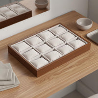Wooden Watch Organizer Velvet Interior Material Jewelry Organizer Tray Non-Slip