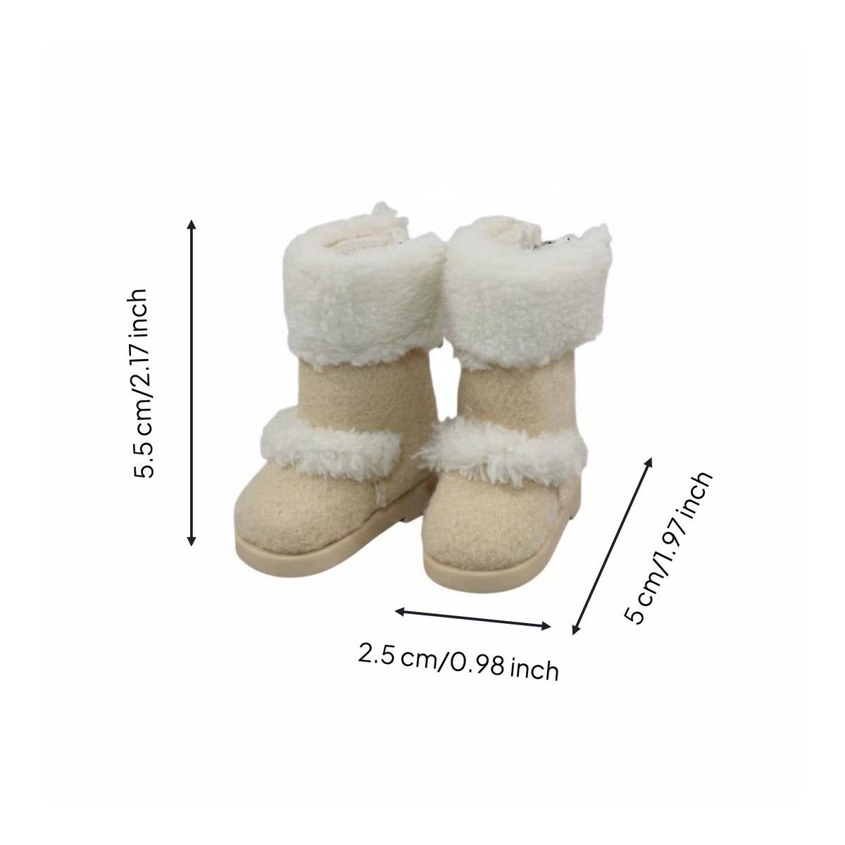 1/6 Scale Snow Boots Handmade Doll Footwear for Hobbyists