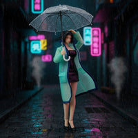 1/12 Scale Raincoat Contrast Edging BJD Doll Outerwear 1/12 Scale Overcoat Coat See-Through Design Poseable-Wire