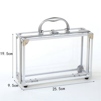 Transparent Makeup Container Sturdy Metal Frame Portable Cosmetic Storage Box