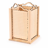 Accessory Holder Sturdy Construction Wooden Earring Stand Rotating Jewelry Display Stand Square Base