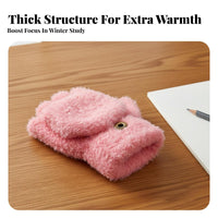 Solid Color Flip Top Fleece Gloves Warm and Thick Convertible Fingerless Gloves Texting Friendly for Students, Kids, Writing, Typing, School