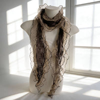 Transparent dot pattern Scarf Lightweight Lace Neck Wrap Head Covering Scarf for Women, Girls