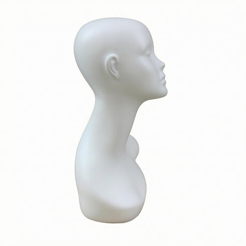 Female Mannequin Head Featureless Mannequin Bust with Shoulders Long-Lasting