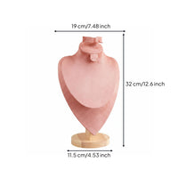 Necklace Display Bust Wood Base Jewelry Display Bust Pink