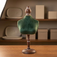 Vintage-Style Jewelry Bust Handmade Velvet Necklace Display Stand