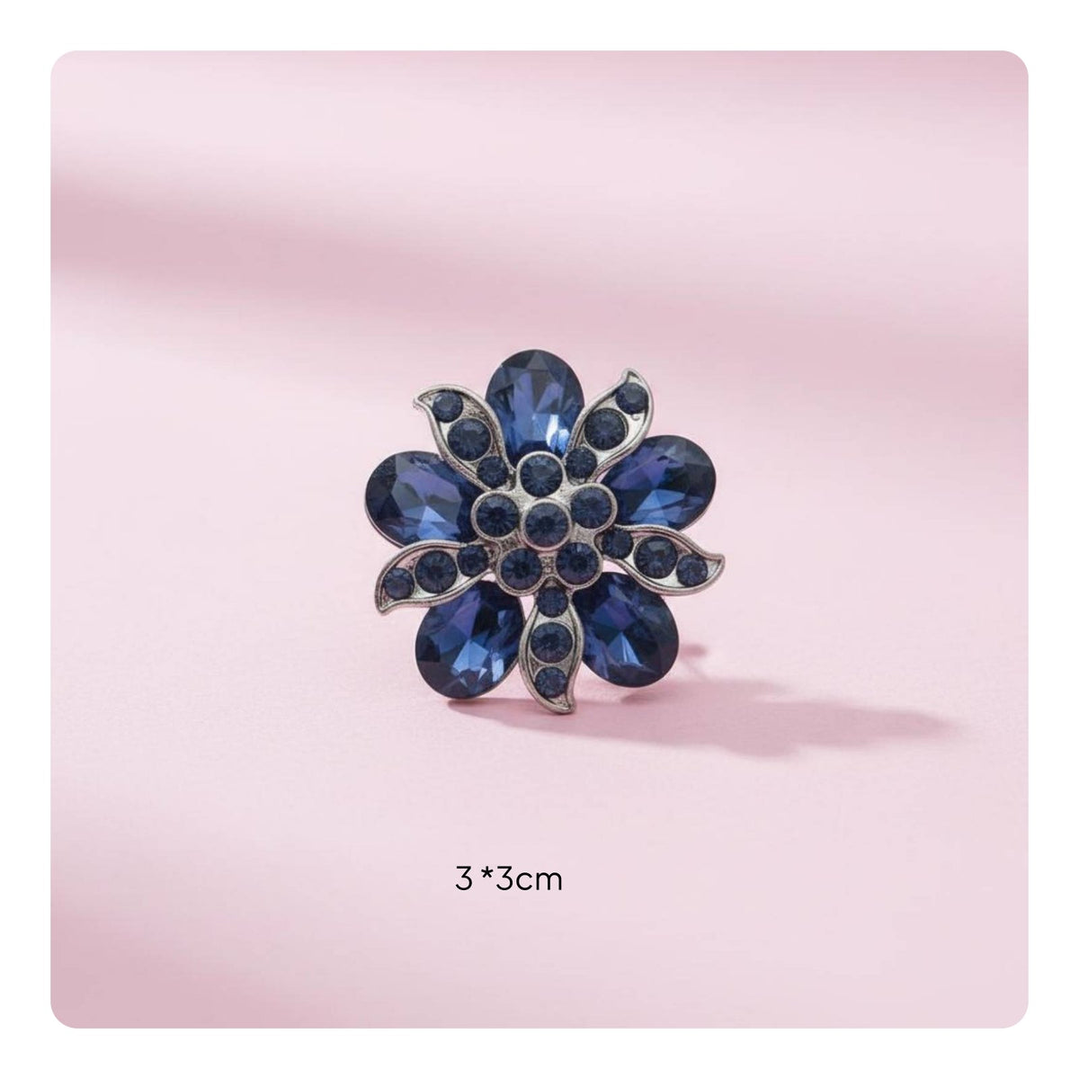 Glittering Flower Buttons Elegant Sew on Crystal Buttons Multi-Purpose