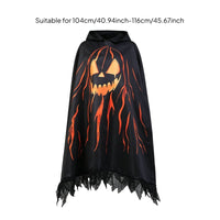 Scary Pumpkin Ghost Costume Digital Print Kids Pumpkin Poncho for School Play