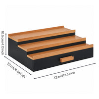 Wooden Display Rack with Drawer 3-Tier Cologne Stand Sturdy for Retail Counter