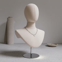 Head and Shoulders Mannequin Adjustable Height Mannequin Head with Shoulders Pin Insertable Hat Bust Stand for Jewelers, Store Window