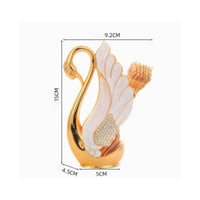 Swan Spoon Holder Metallic Finish Swan Dessert Spoon Organizer Rhinestone