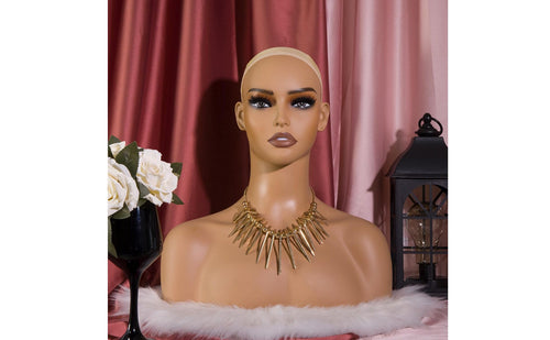 Mannequin Head Bust Life-Like Display Head Bust Realistic Face for Photo Shoots