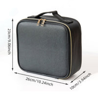 Portable Makeup Box with Light Water-Resistant Makeup Train Case with LED Mirror