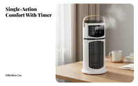 Cools & Humidifies Misting Desk Fan 8 Hour Timer Desktop Water Cooling Fan LED Nightlight for Office Workers, Students, Bedroom, Dorm Room
