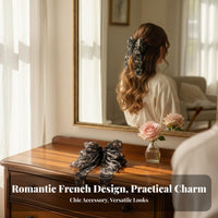 Floral Ribbon Hair Clasp Romantic Design Transparent Flower Hair Clasp Floral Jaw Clamp Elegance Ful Ribbons Elegant Design