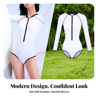 Women's Cream Swimsuit, UPF 50+ Sun Protection