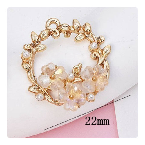 Rhinestone Pearl Embellishment Flat Back Design Faux Pearl Flower Embellishments