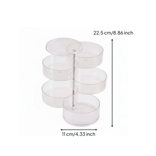 3-Tier Collectible Display Case Multi-Layer Rotating Storage Box Space-Saving