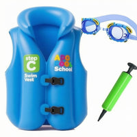 Inflatable Swim Vest High Collar Water Safety Gear Front Buckle Closure for Pool