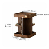 Rotating Wooden Makeup Organizer Large Capacity Walnut Scent Holder Stand Nordic Design Household Storage for Dresser Top