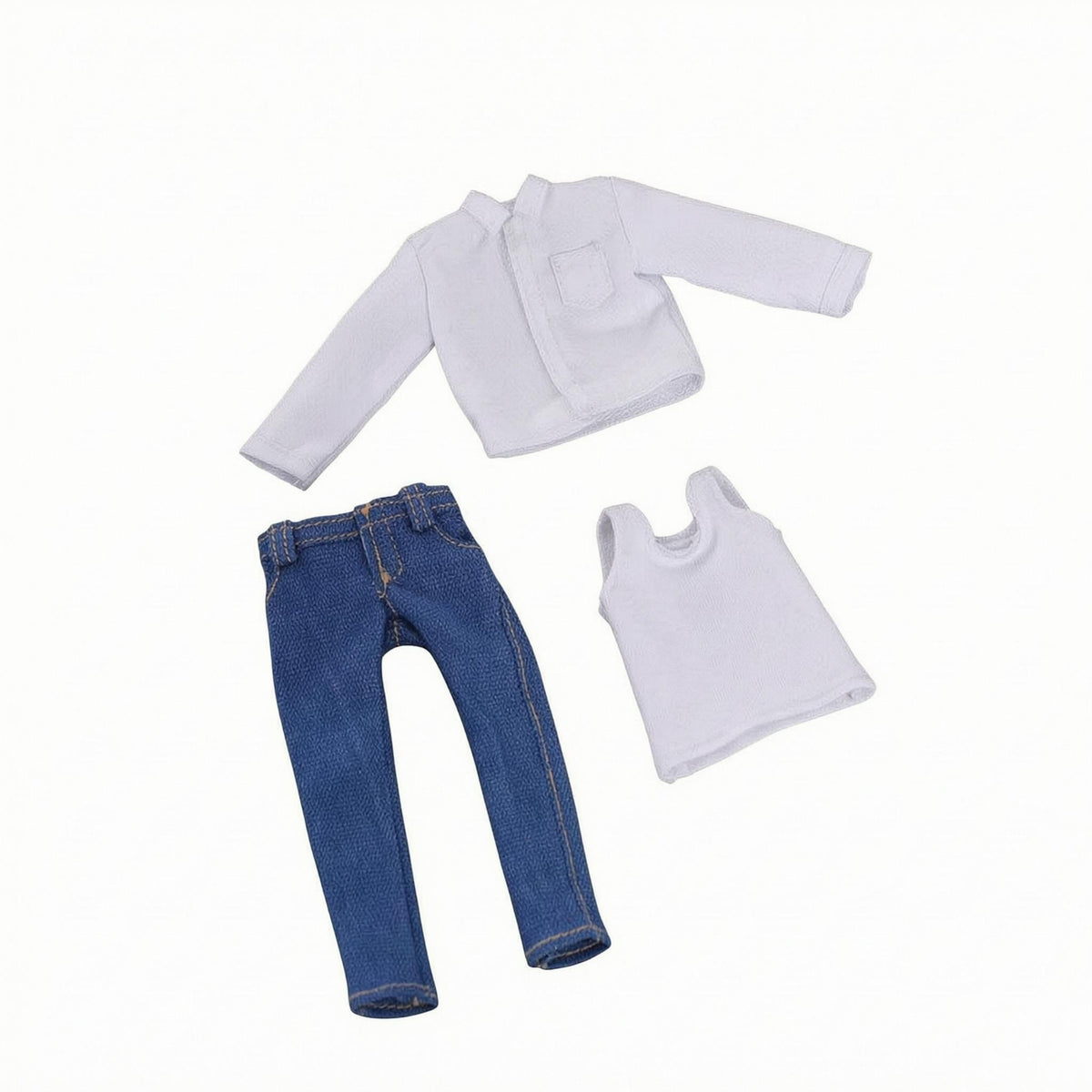1/12 Scale Male Clothes Set Topstitching 1/12 Scale Doll Outfit Casual Style Miniature Apparel