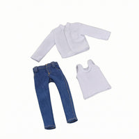 1/12 Scale Male Clothes Set Topstitching 1/12 Scale Doll Outfit Casual Style Miniature Apparel