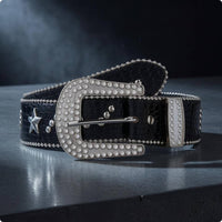 Rhinestone Buckle Belt Star Accents Outfit Item Elegant Look