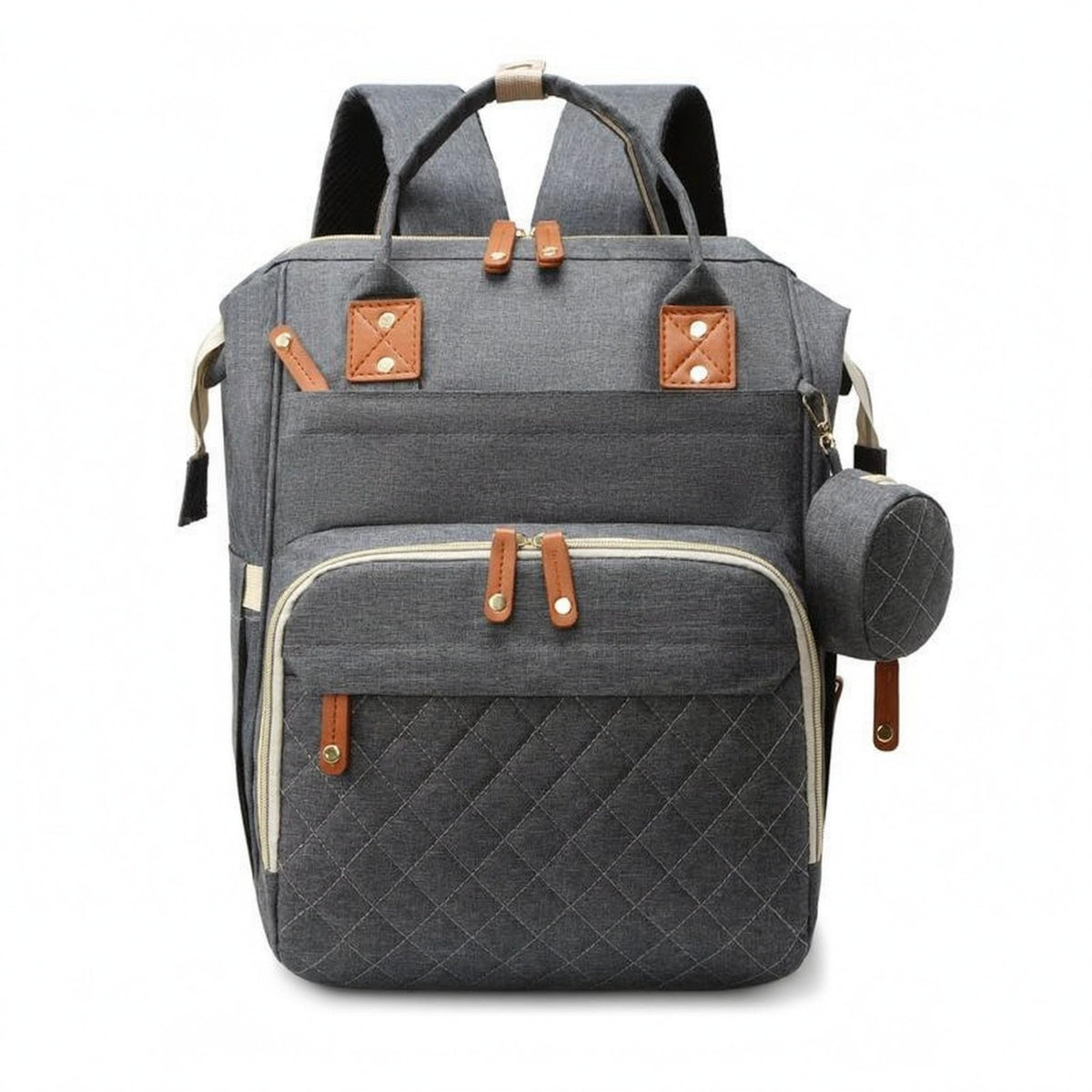 Multifunction Diaper Bag Multiple Compartments Woven Diaper Backpack