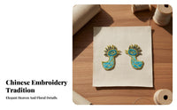 Embroidered Phoenix Crown Headdress Applique Ethnic Design Chinese Design Embroidery Piece Sew-on Application for Dancers