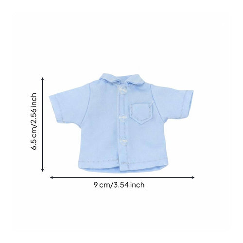 BJD Doll Button up Shirt Versatile Wear 1/12 Scale Doll Shirt for Hobbyists