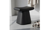 Light Luxury Design Leather Dressing Table Stool Comfortable Seating Upholstered Saddle Stool Sturdy Construction Backless Makeup Chair High-Density Foam Cushion for Bedroom, Entryway, Study, Living Room