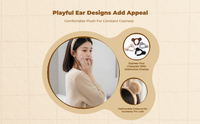 Soft plush teddy ear headband for kids, girls, parties