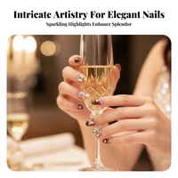 Press On Nails, Honey Spotted, Iridescent, Autumn Nail Art
