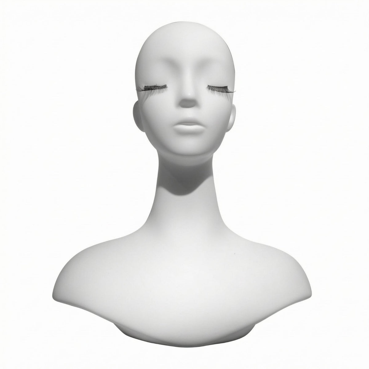 Female Mannequin Head Bust PVC Jewelry Display Head Molded Ears