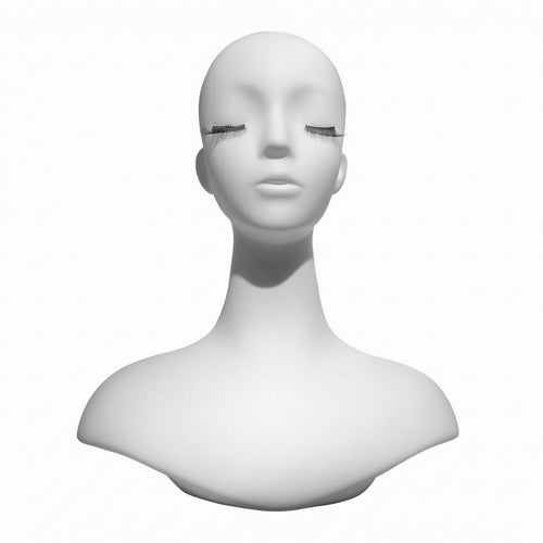 Female Mannequin Head Bust PVC Jewelry Display Head Molded Ears