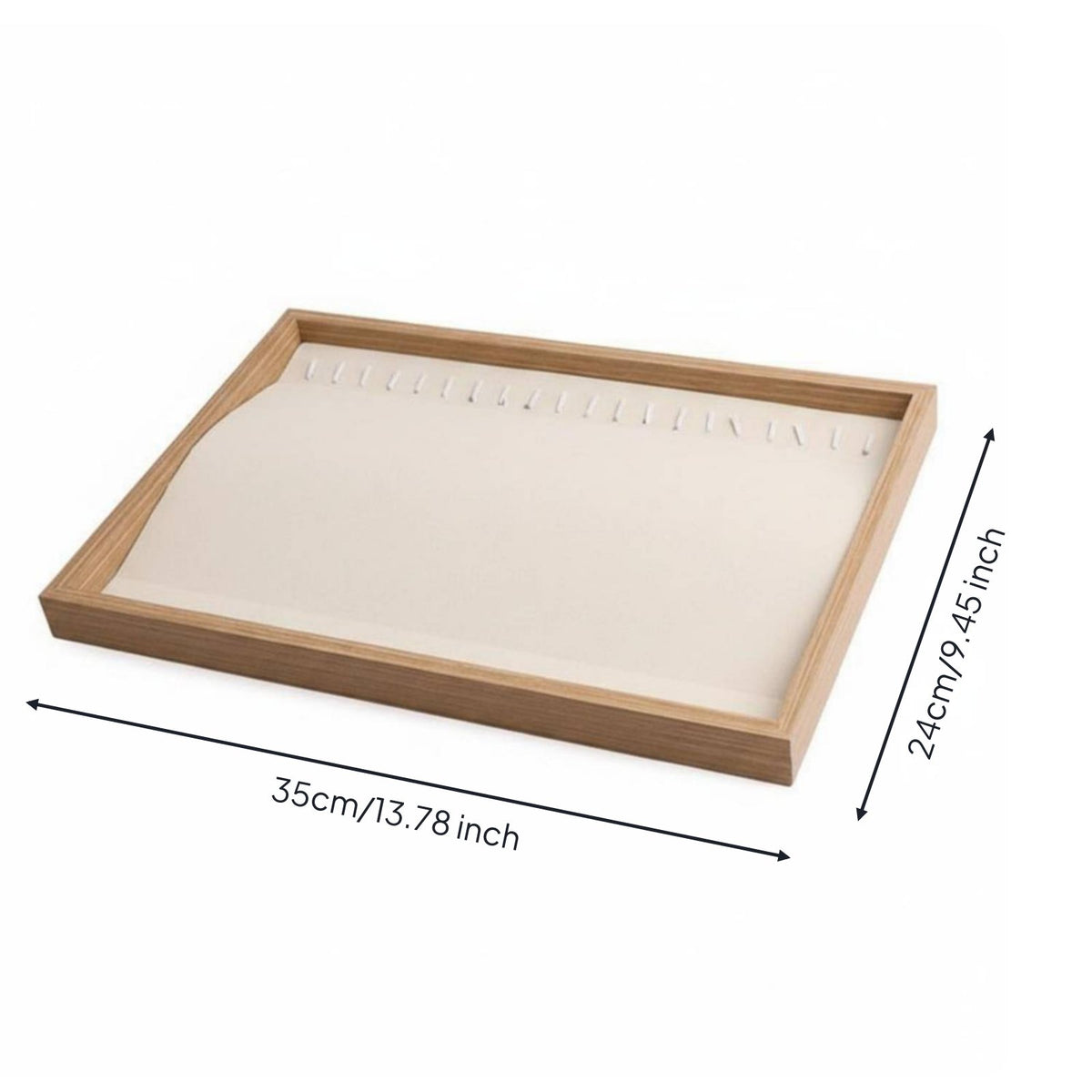 Jewelry Display Tray Sturdy Construction Wood Grain Jewelry Organizer