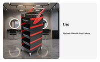Large Capacity 5-Drawer Hairdressing Trolley 360-Degree Swivel Wheels 5-Drawer Salon Station Multipurpose Utility Trolley Heavy-Duty for Hairstylists, Beauty Professionals Artists, Barbershop, Spa