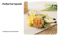 Bohemian Floral Headband, Fabric Flower Hair Accessory, Wedding Party Photo Prop for Women