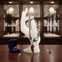 OK Gesture Band Display Stylish Design OK Gesture Jewelry Display Hand Shaped Jewelry Holder Stable Base for Countertop, Dresser