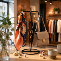 Crossbar Display Stand Stable Base Scarf Display Stand Space-Saving T Vertical Handbag Holder for Boutique Owners