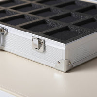 Aluminum Watch Briefcase Lockable Watch Travel Carrying Case Accessory Organizer Rigid-Shell Protection Long-Lasting Handle
